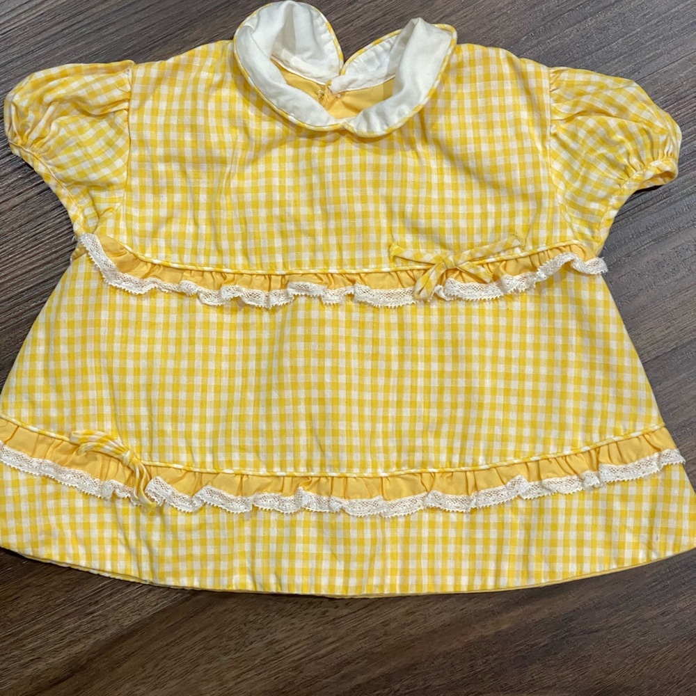 Vintage Yellow and White Checkered Dress